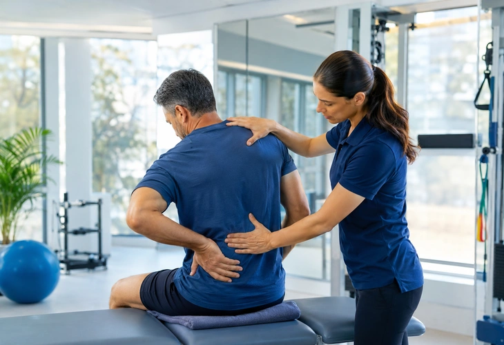 Back pain treatment through physiotherapy rehabilitation and mobility improvement