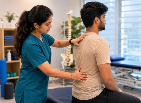 Slip disc spine assessment and physiotherapy evaluation